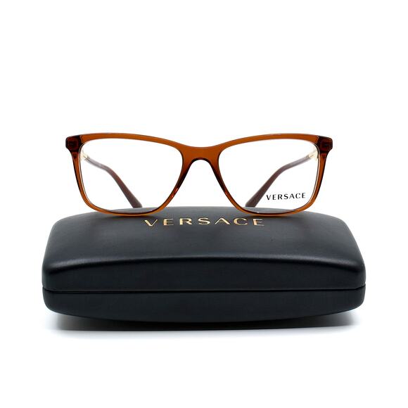 NEW VERSACE VE3299B 5324 TRANSPARENT BROWN AUTHENTIC EYEGLASSES FRAME - Picture 5 of 14